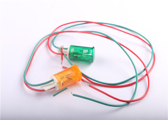 Lâmpada pequena do verde das luzes indicadoras 12v 24v 220v do elevado desempenho com os dois fios vermelhos